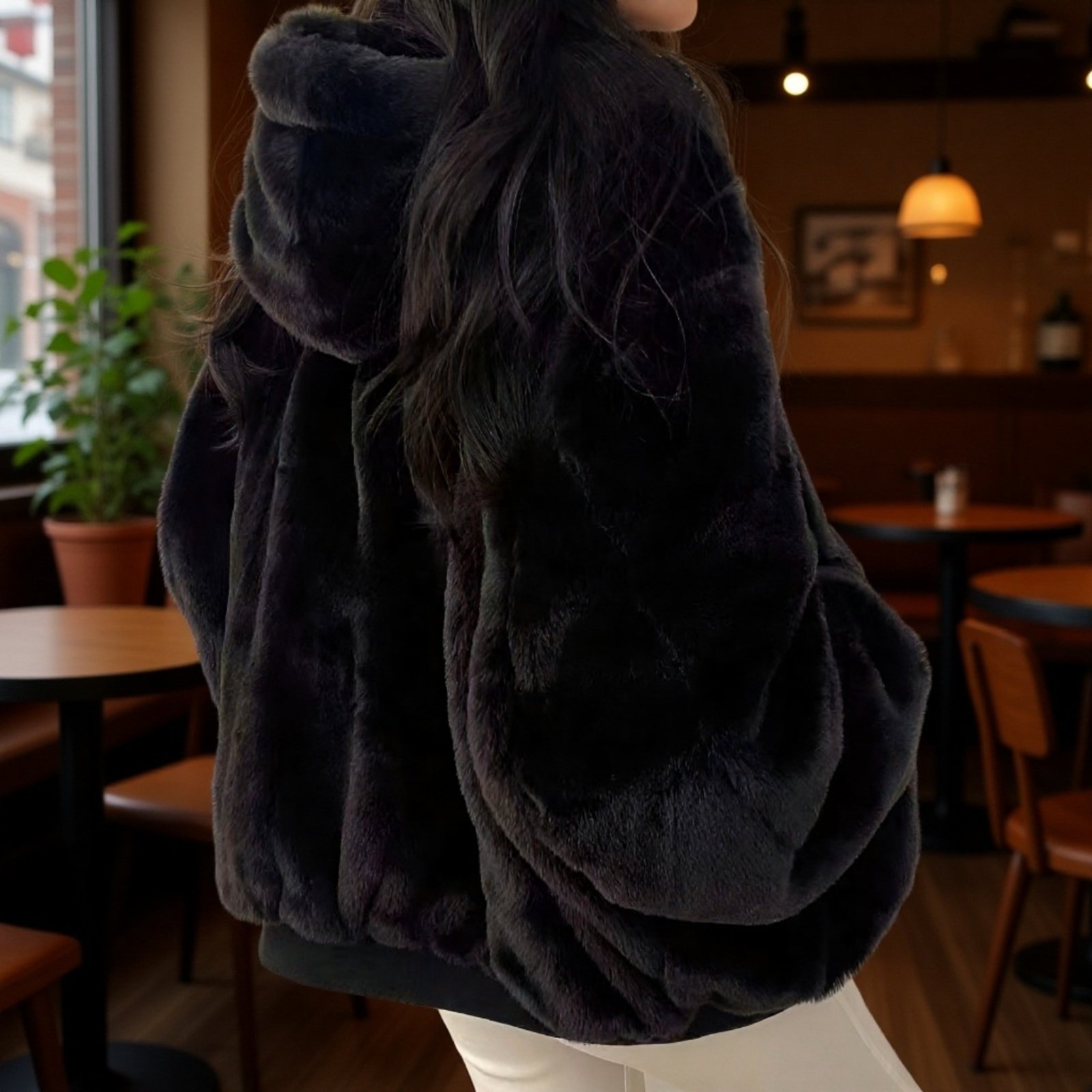 高品質素材のレディース厚手コートアップ写真