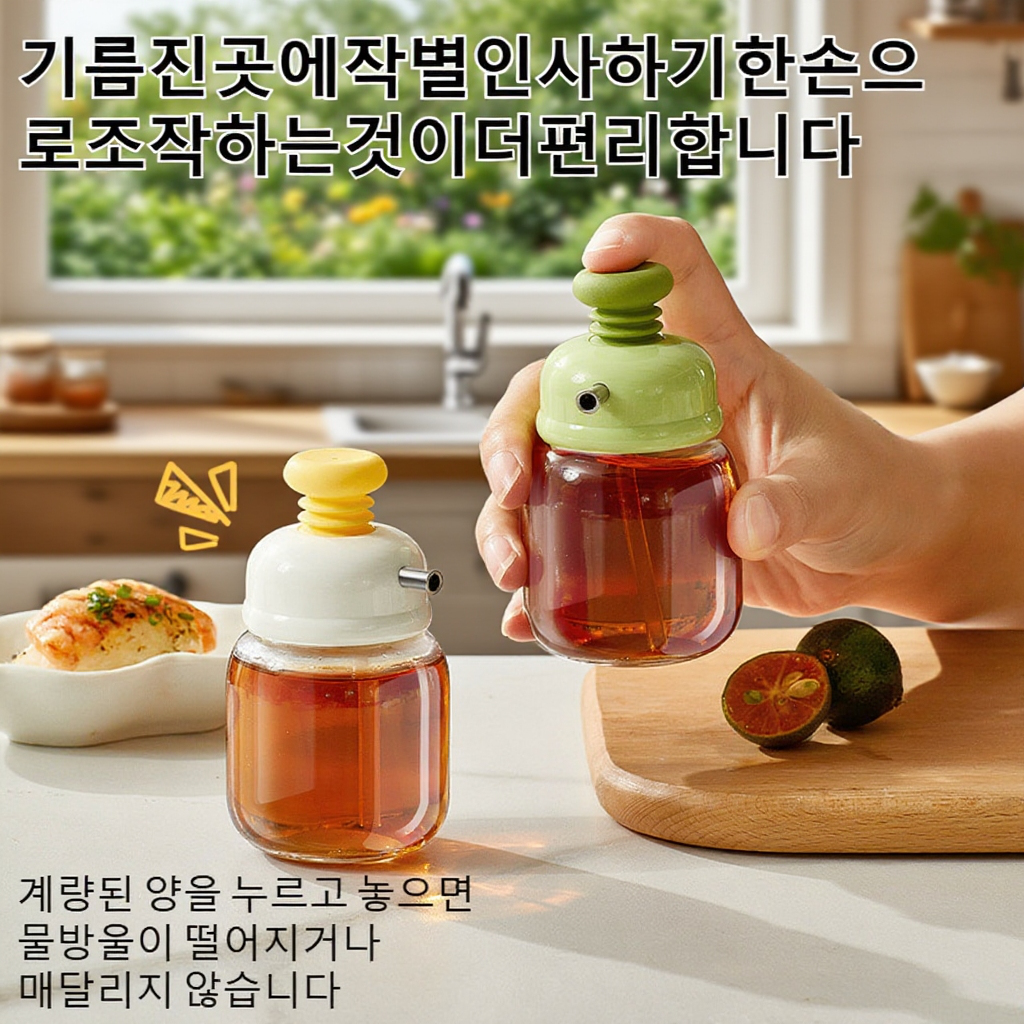 컨트롤 양 조절 자동 멈춤 오일 병