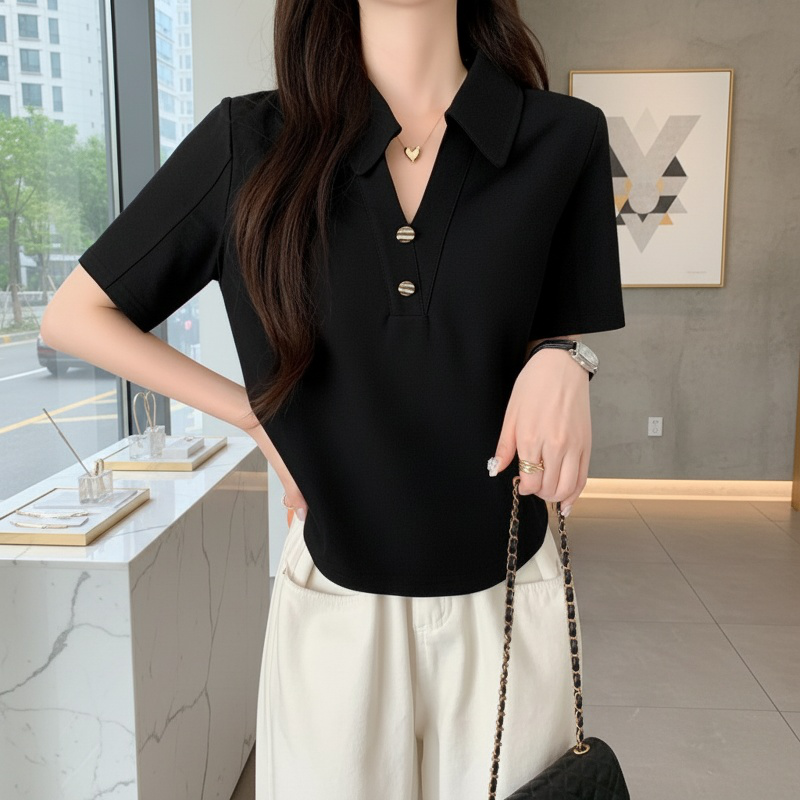 뚱 Mm 여름 반팔 티 빅 사이즈 모던 배꼽커버 루즈핏 블라우스 반팔 티