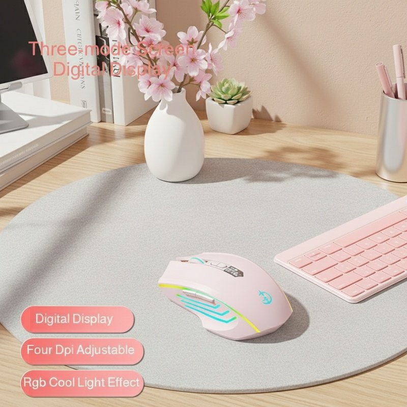 Souris de jeu Bluetooth silencieuse sans fil, rechargeable, pour ordinateur portable et de bureau