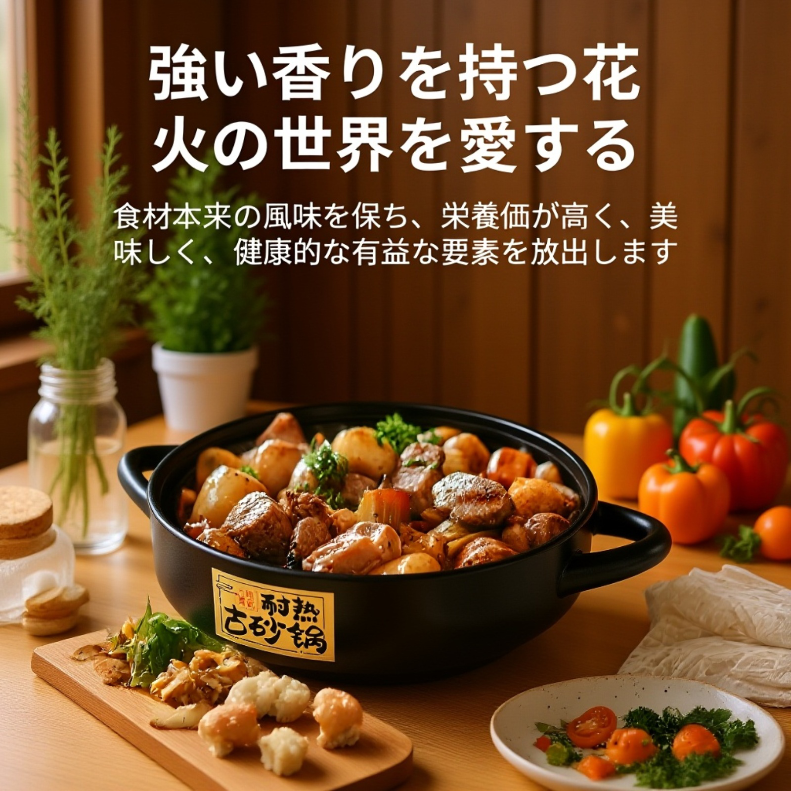 家庭用砂锅の使用シーン