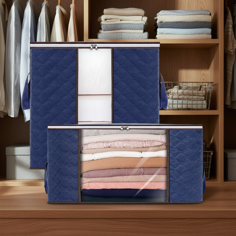 Large capacity quilt storage bag, household clothing organizer, non-woven luggage bag, waterproof an