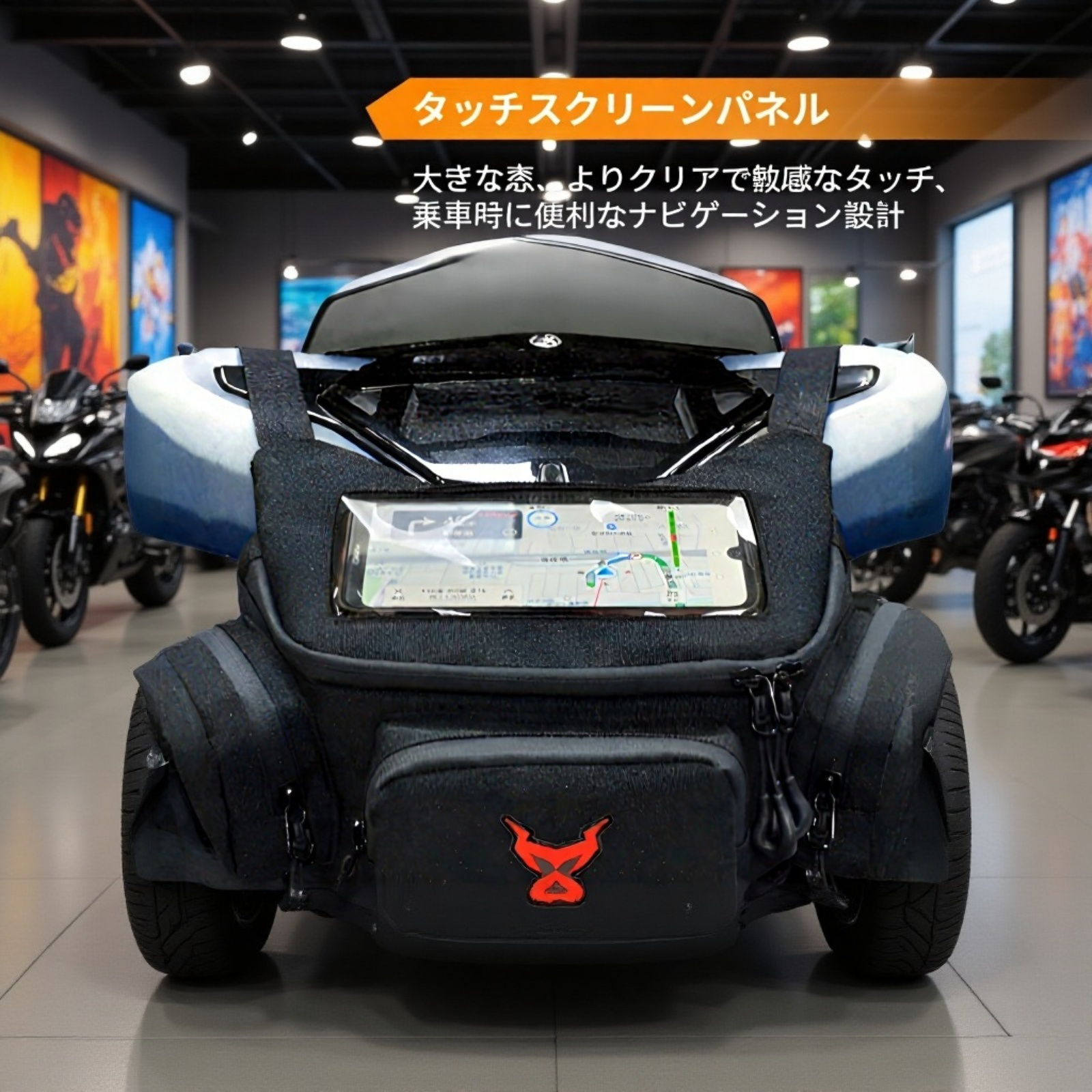 摩托車用防水フロントバッグ 拡張可能 ナビ収納可