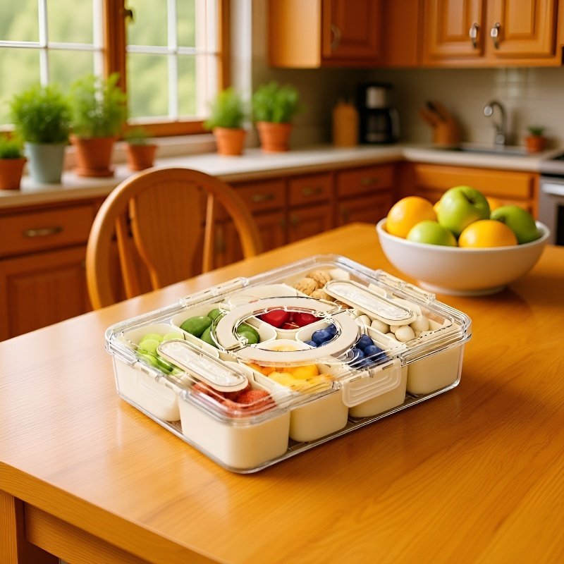 Picnic fruit box with knife and fork sealed fresh-keeping box