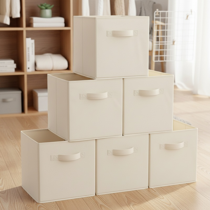 Boîte de rangement en tissu pour chambre à coucher, armoire, pliable