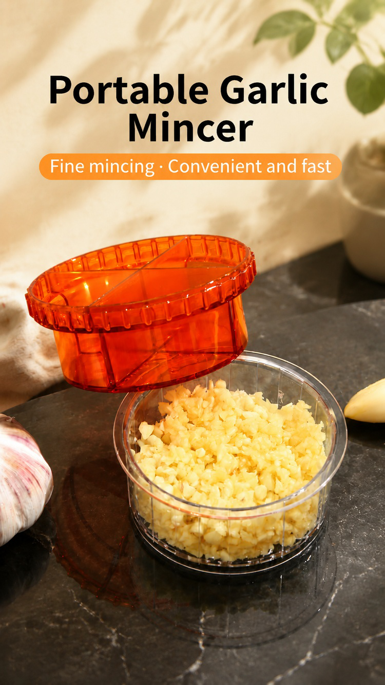 Multi-functional Garlic Press crushing fresh garlic
