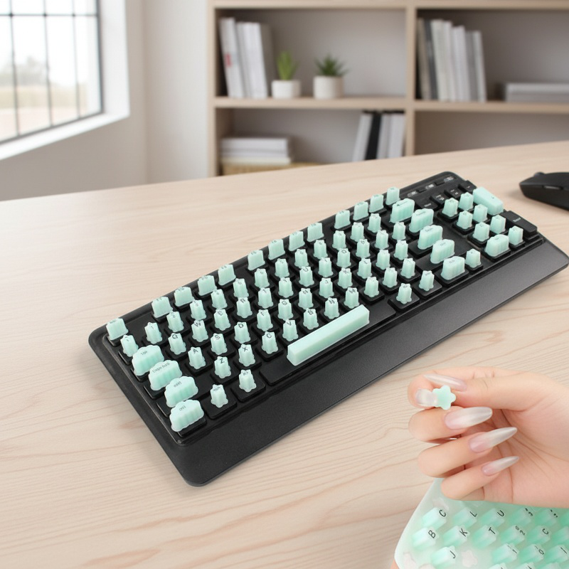 Manicure typing key cap Silicone keyboard girls nails typing without damage key cap