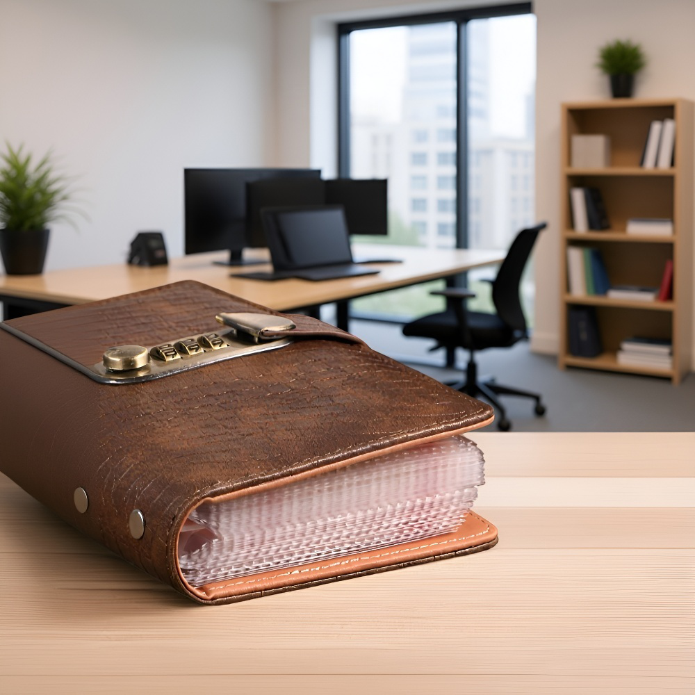 Libro de Ahorros abierto con categorías de presupuesto