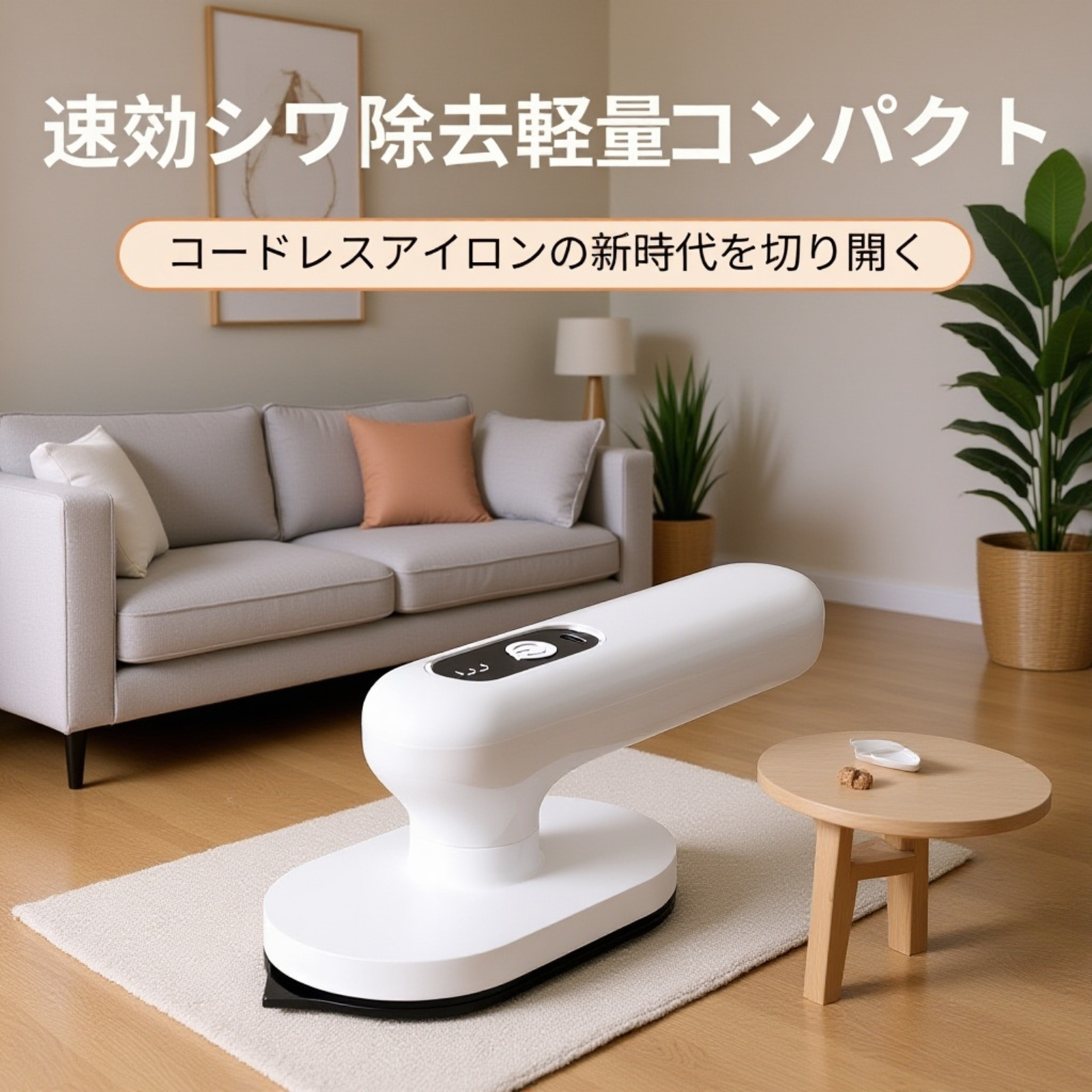 ワイヤレス充電式ミニアイロン