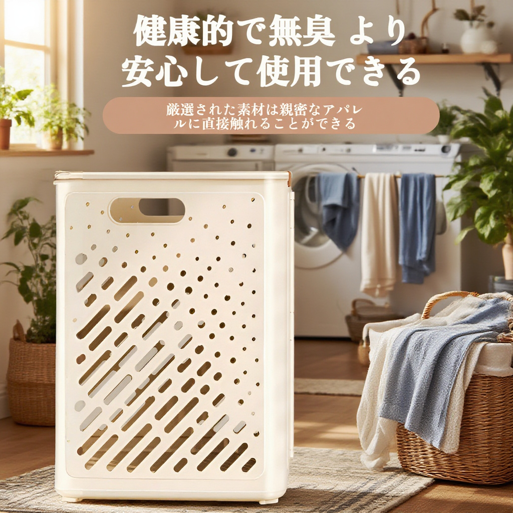洗濯物入れとしても使える多機能洗濯かご
