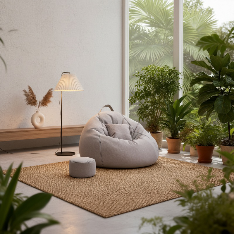 Mini Reclining Tatami Lazy Sofa Chair for Bedroom Living Room Balcony