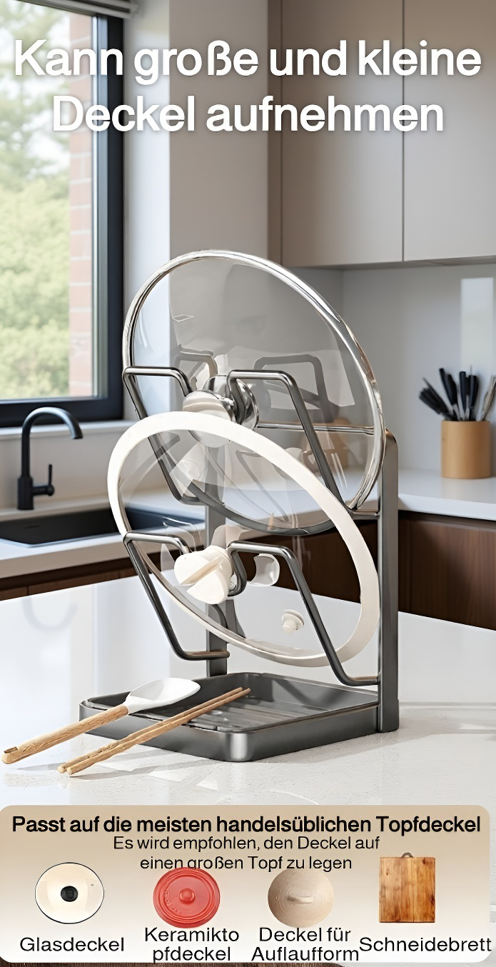 Einfache Montage des Topfdeckelhalters ohne Bohren