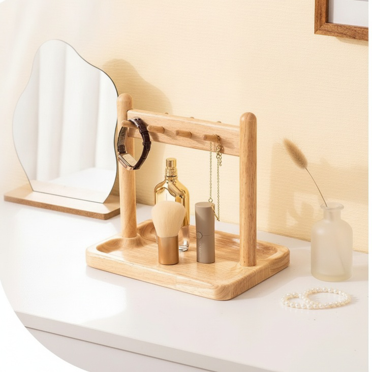 Entryway key storage box display stand solid wood pendant rack entrance rack