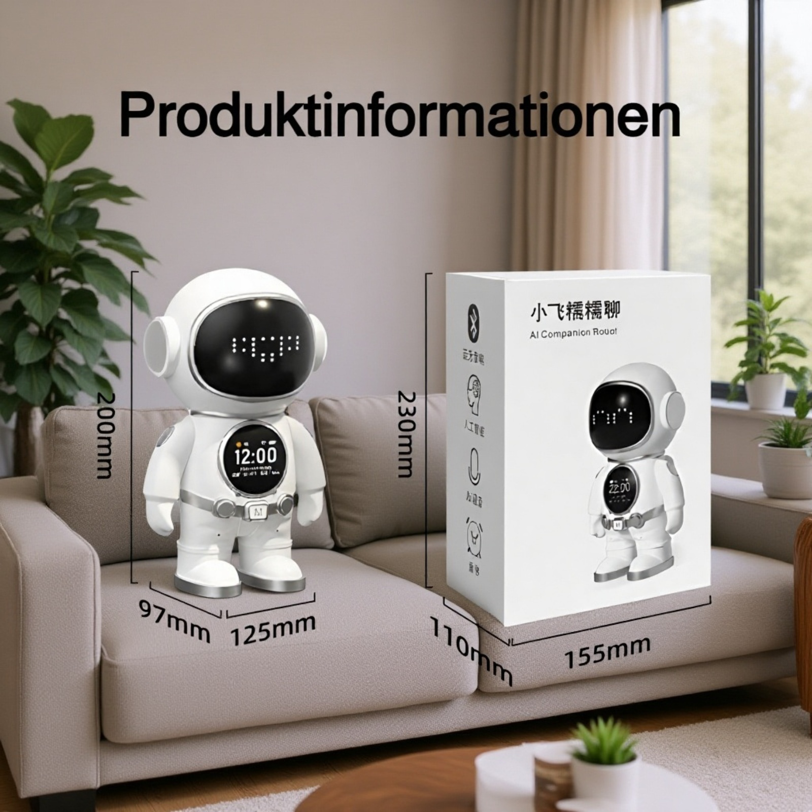 DeepSeek Doubao Smart AI Toy, Dialog-KI-Roboter, Chat-Begleiter, WLAN-Bluetooth-Lautsprecher, Lernma