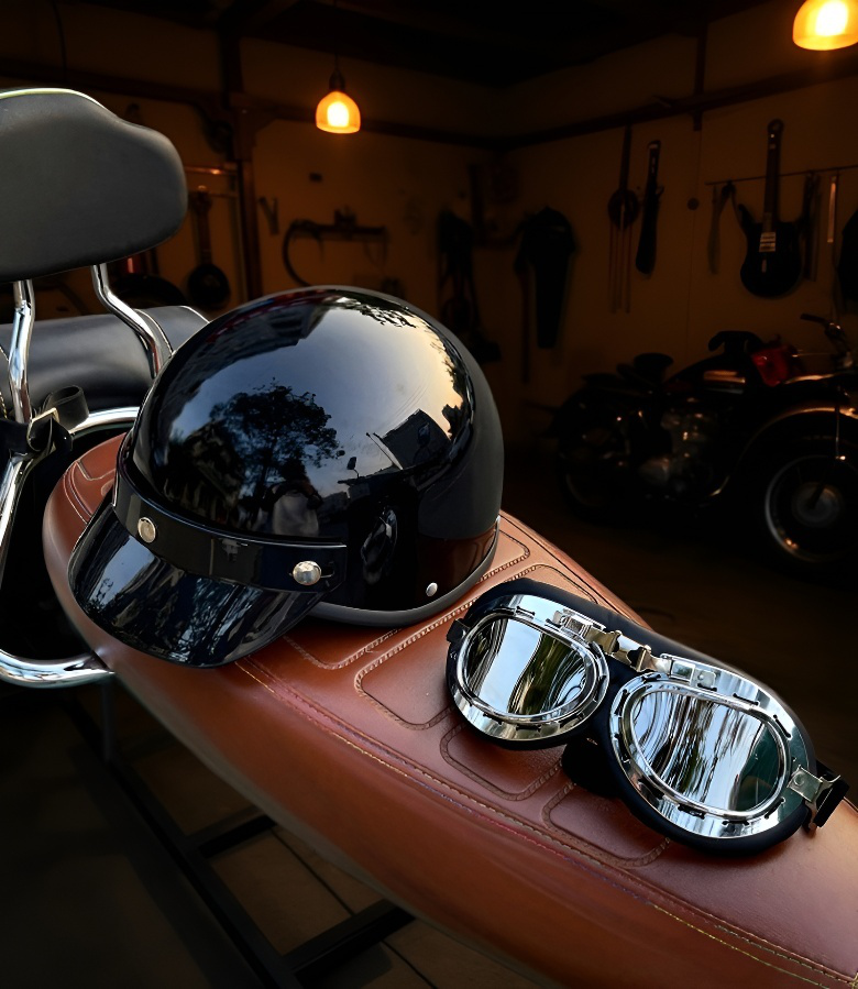 Protección cómoda con medio casco transpirable