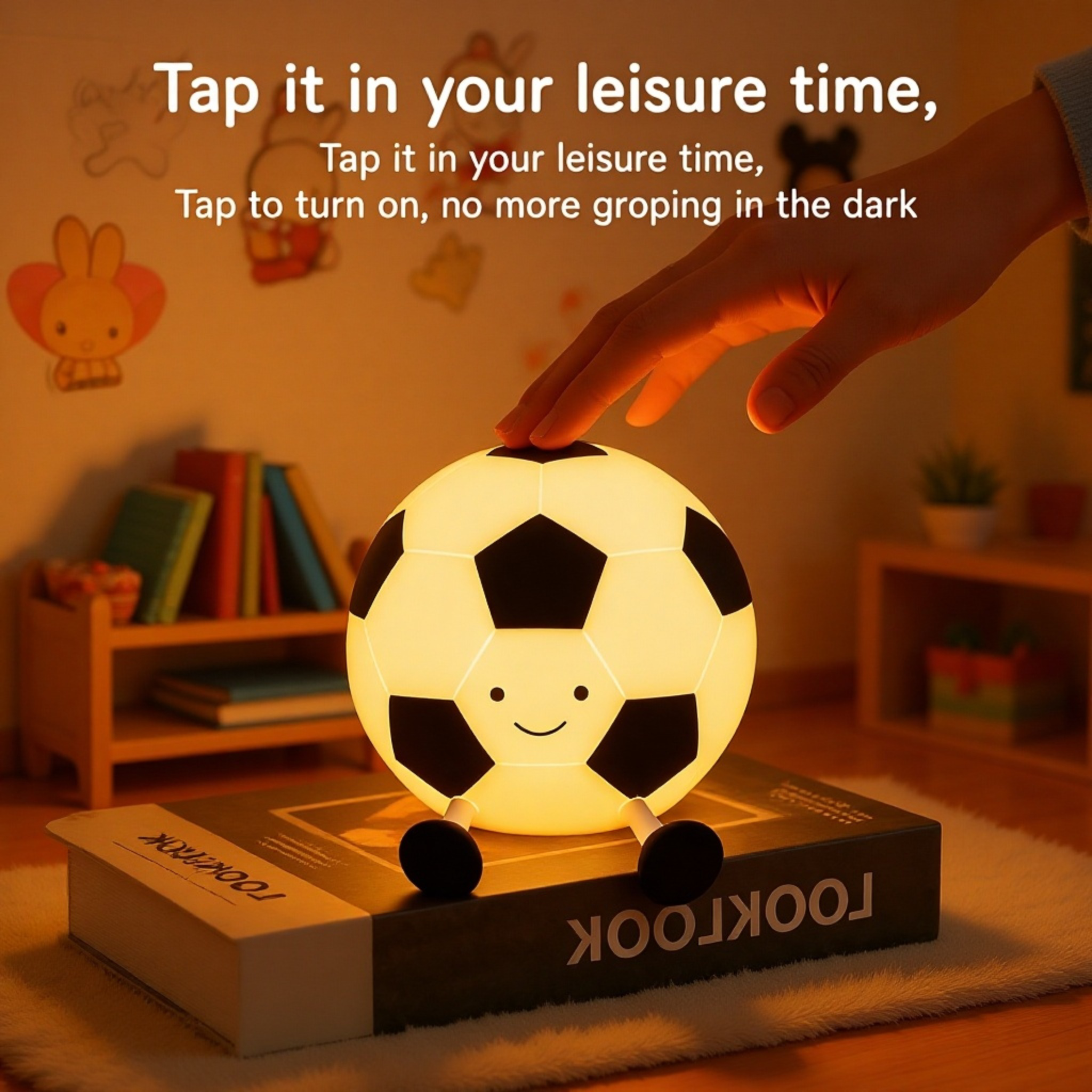 Football Shape Silicone Night Light Patting Lamp Ambient Light