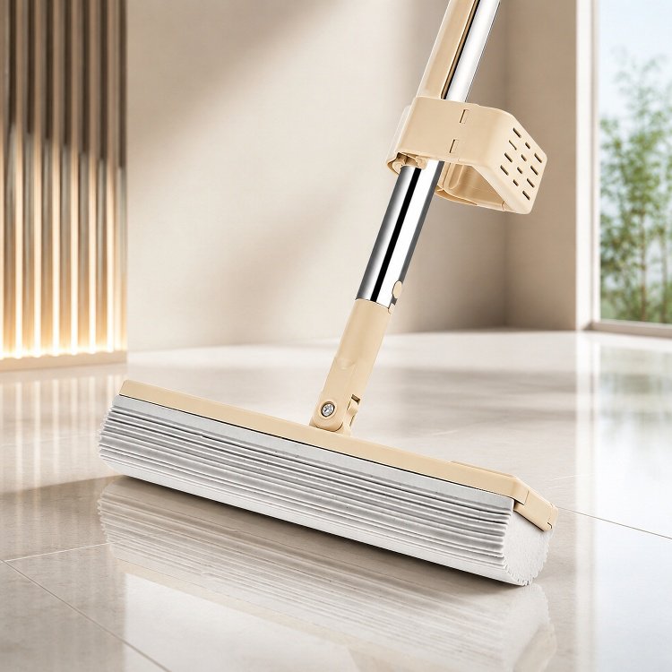 Rotatable Sponge Mop Dust Push No Hand Wash Cleaning Tool