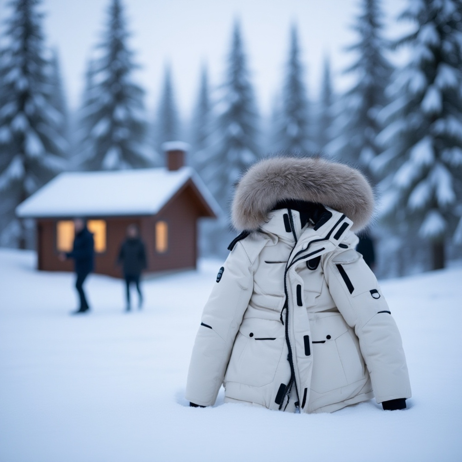 メンズ冬用厚手ショートジャケット・防寒カジュアルコート・毛襟付き