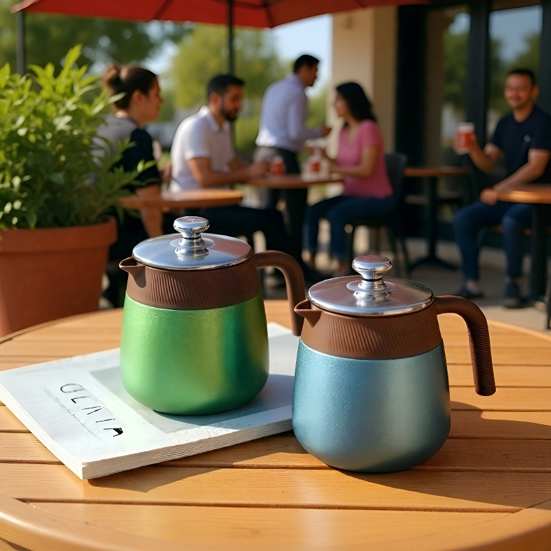 티타늄 내부 대용량 티포트, 분리 설계, 단일 색상