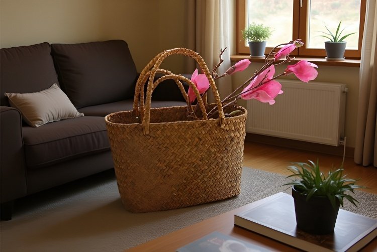 Ekologický koš na květiny z mořské trávy