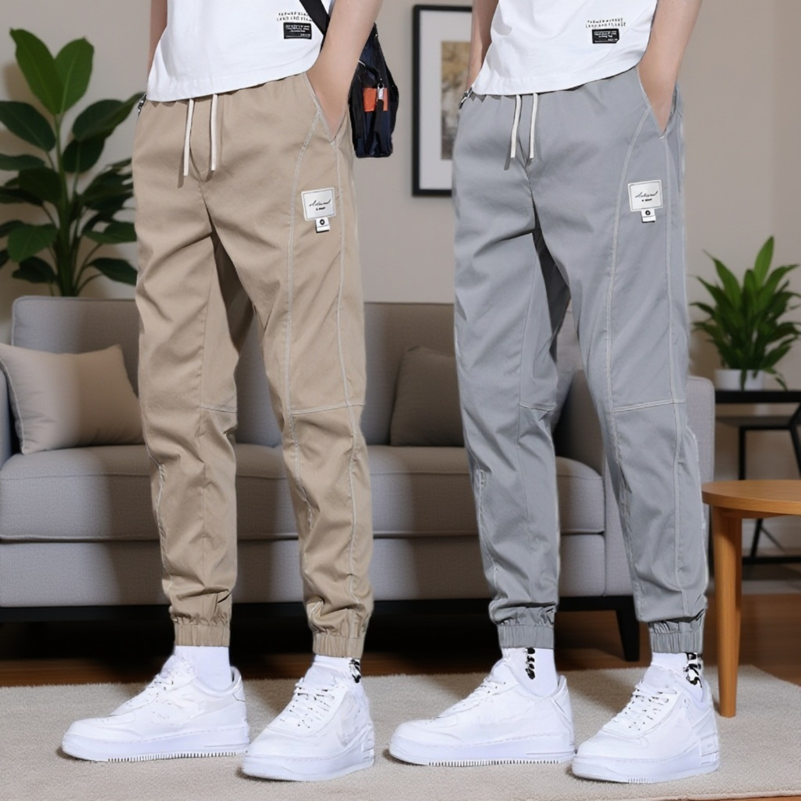 メンズカジュアルパンツ春と秋メンズパンツゆったり夏オーバーオールメンズパンツメンズハーレムパンツハンサム個性パンツ