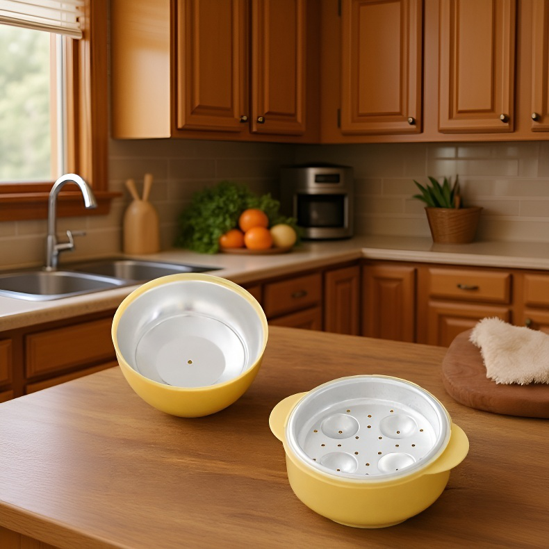 창의적인 4알 달걀형 전자레인지 찜기 / 계란찜기