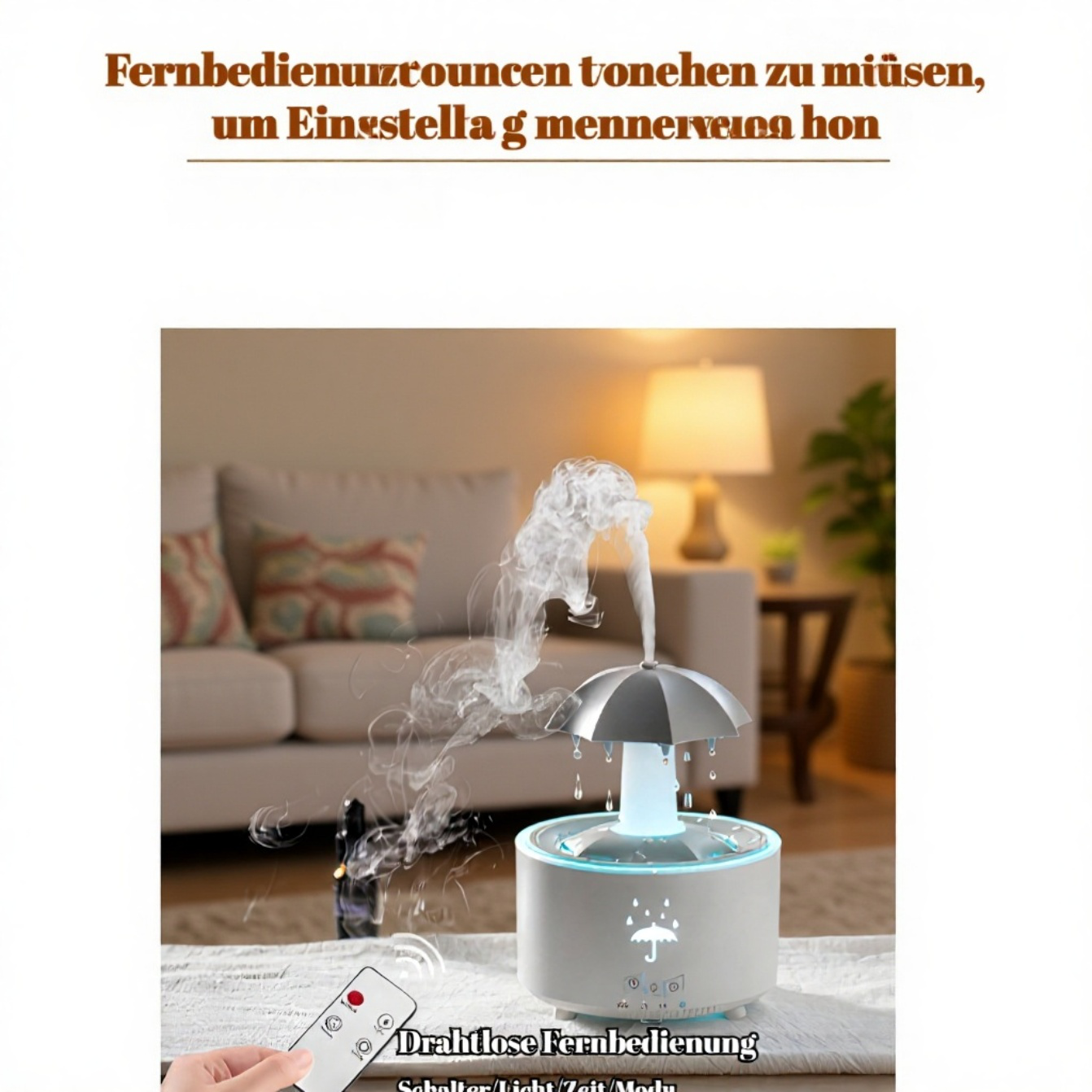 Aromatherapie-Gerät mit beweglichen Regentropfen