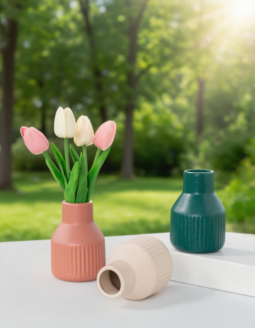 Többszínű modern váza kerámia anyagból