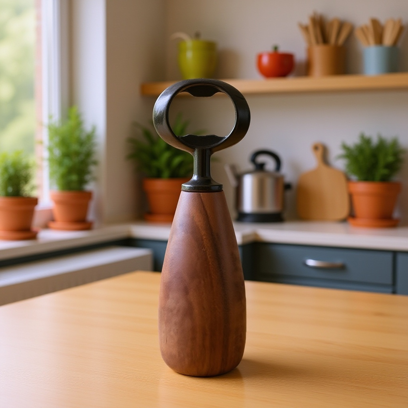 無垢材ビール瓶オープナー ドライバーペンダント ソーダボトルオープナー 木製ハンドル ビール瓶オープナー シンプル