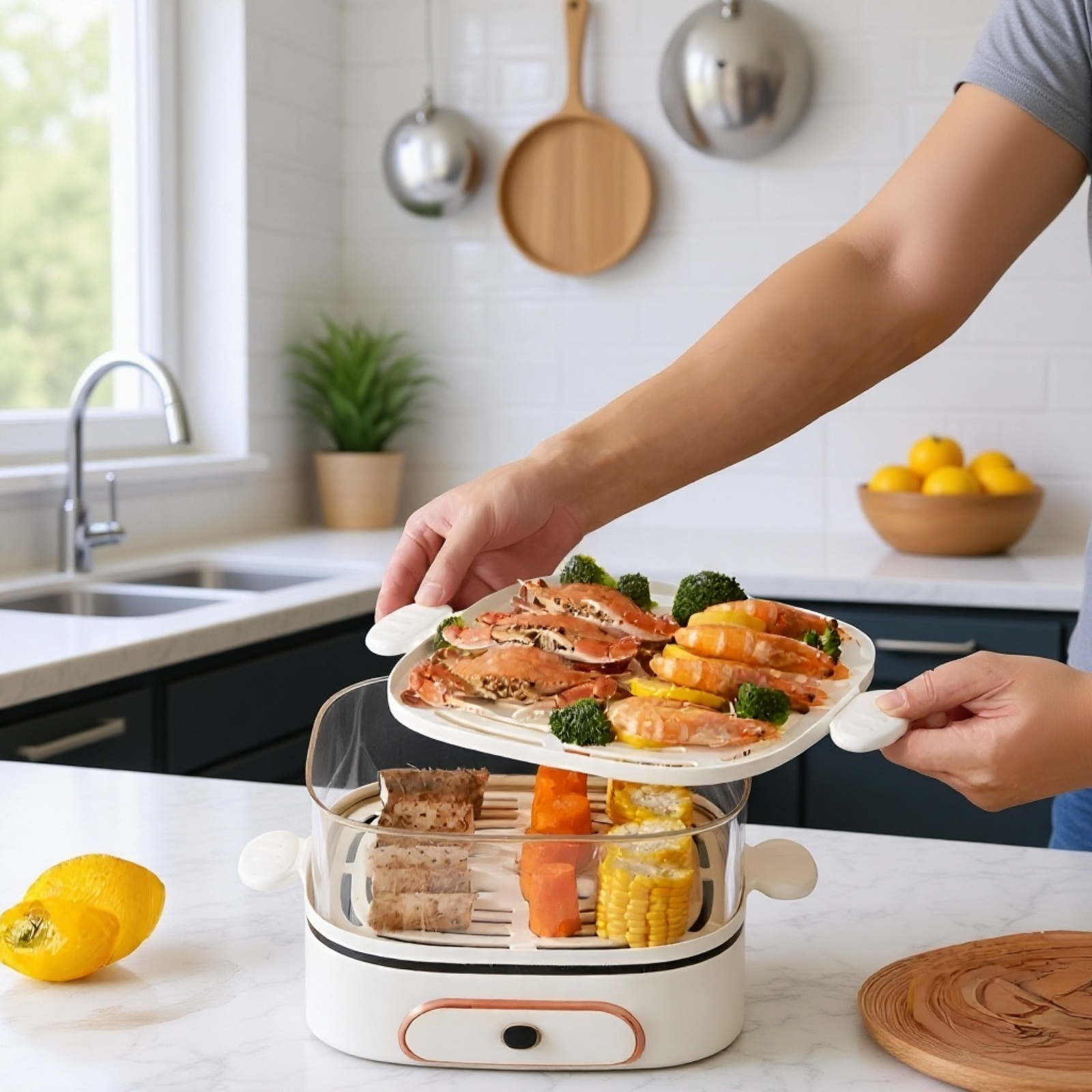 Elektrischer Multifunktions-Dampfgarer für den Haushalt, Küchengerät