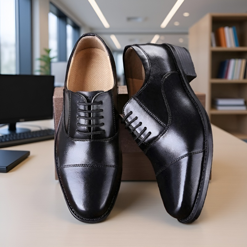 ビジネス・メンズ・トリプル・ポインテッド・ワーク・シューズ トリプル・ジョイント・フォーマル・シューズ カジュアルな革靴のつま先