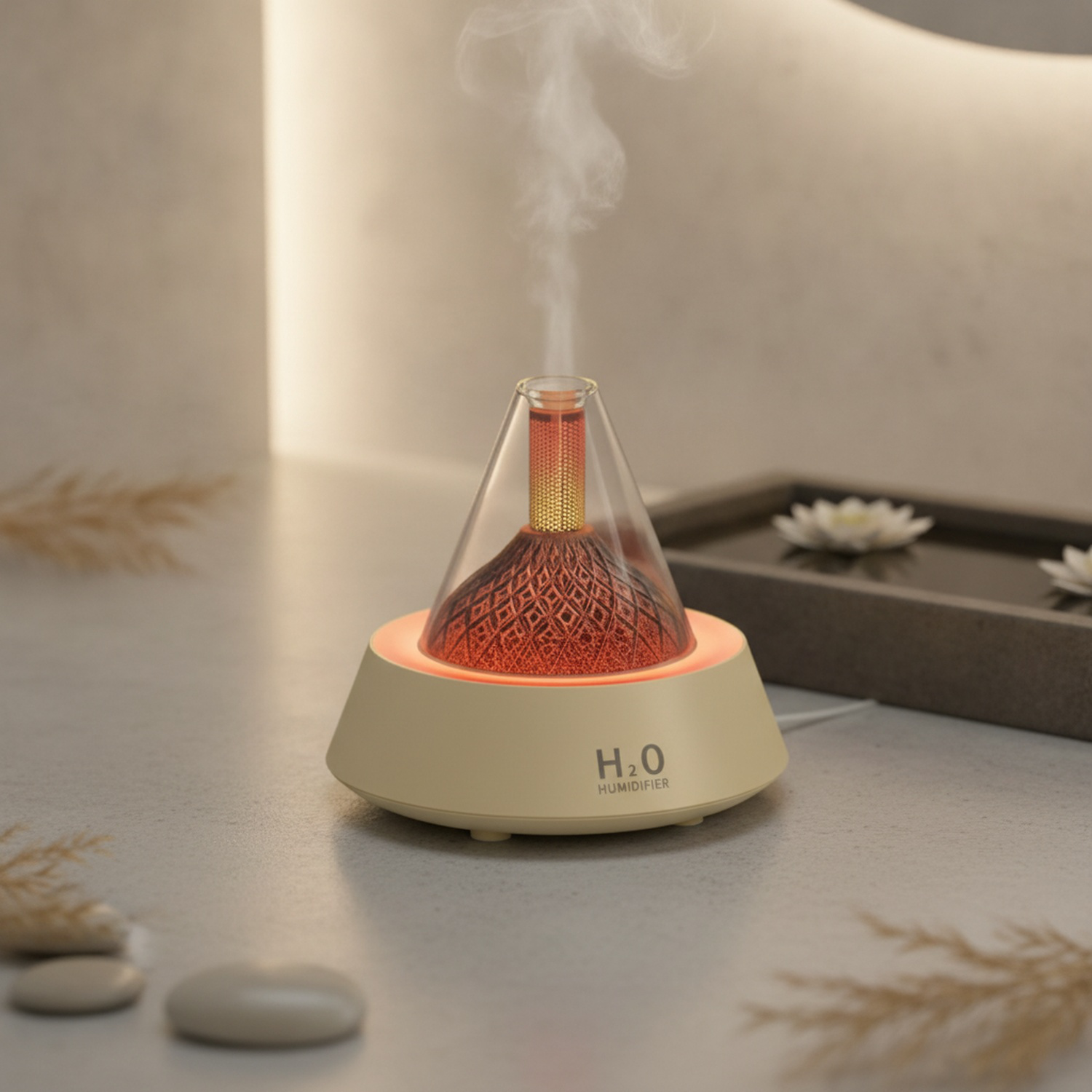 Aromatizador mini volcán para el hogar, luz nocturna de ambiente, decoración de escritorio