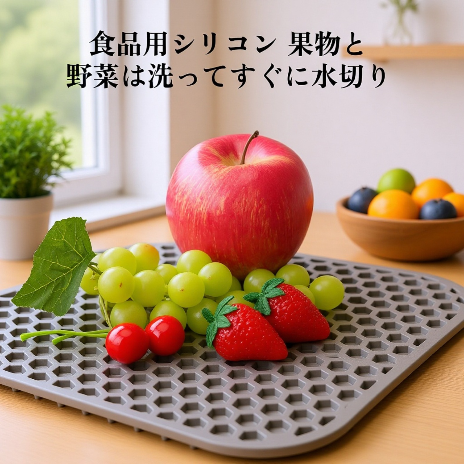  キッチン用シリコン水切りマット