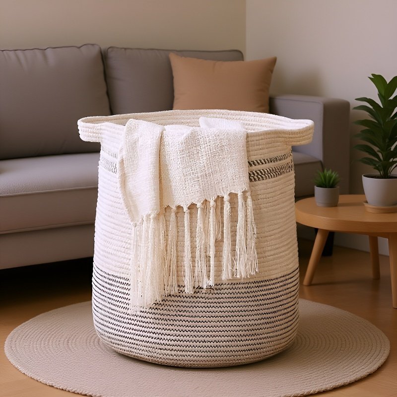 سلة قطنية لتخزين مستلزمات الأطفال والمجلات