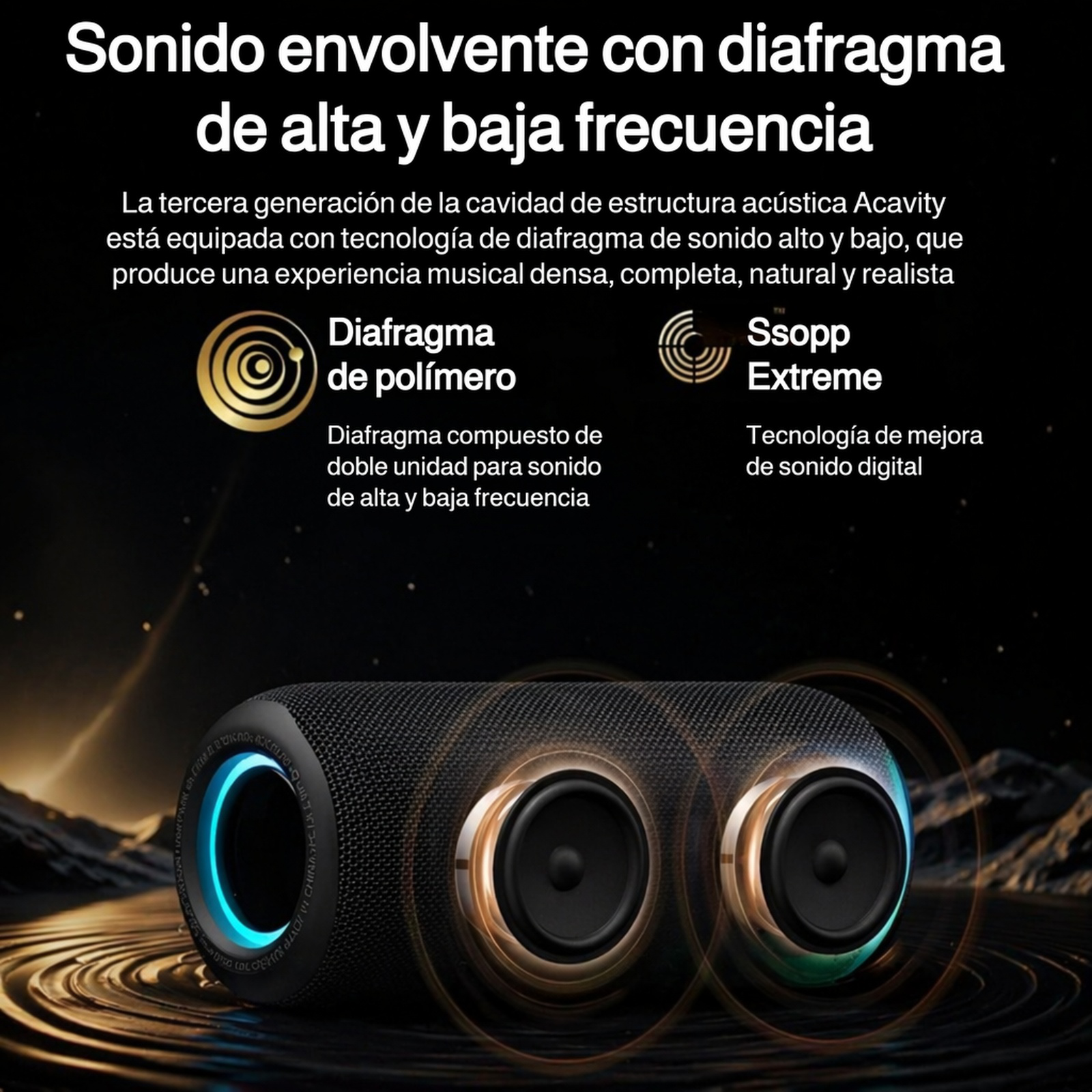 Altavoz de alta potencia ideal para fiestas y reuniones