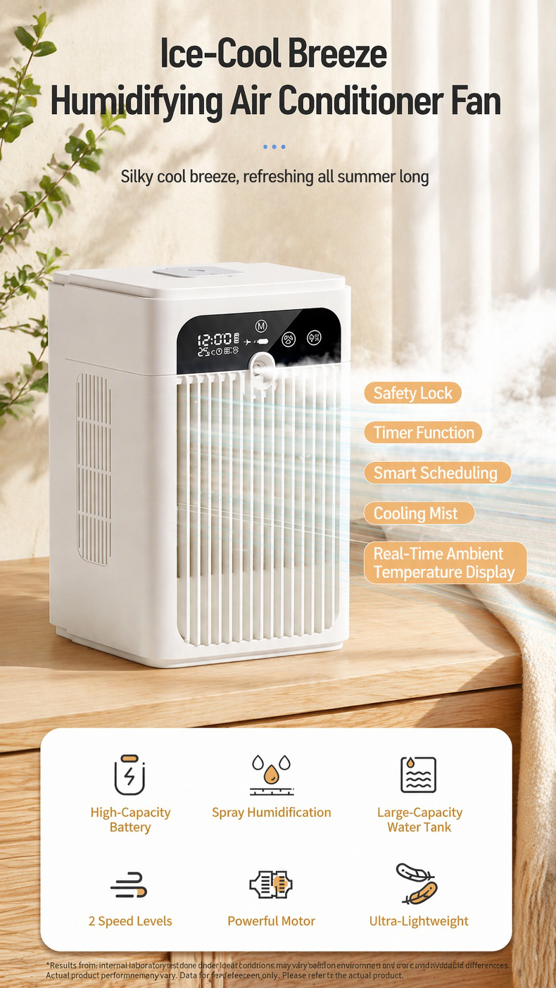 Desktop Mist Air Cooler Fan front view