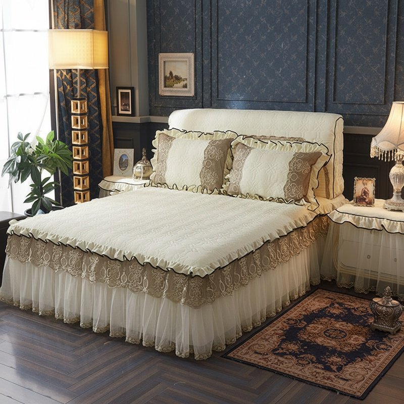 Cross Border Bed Skirt 3-Piece Set