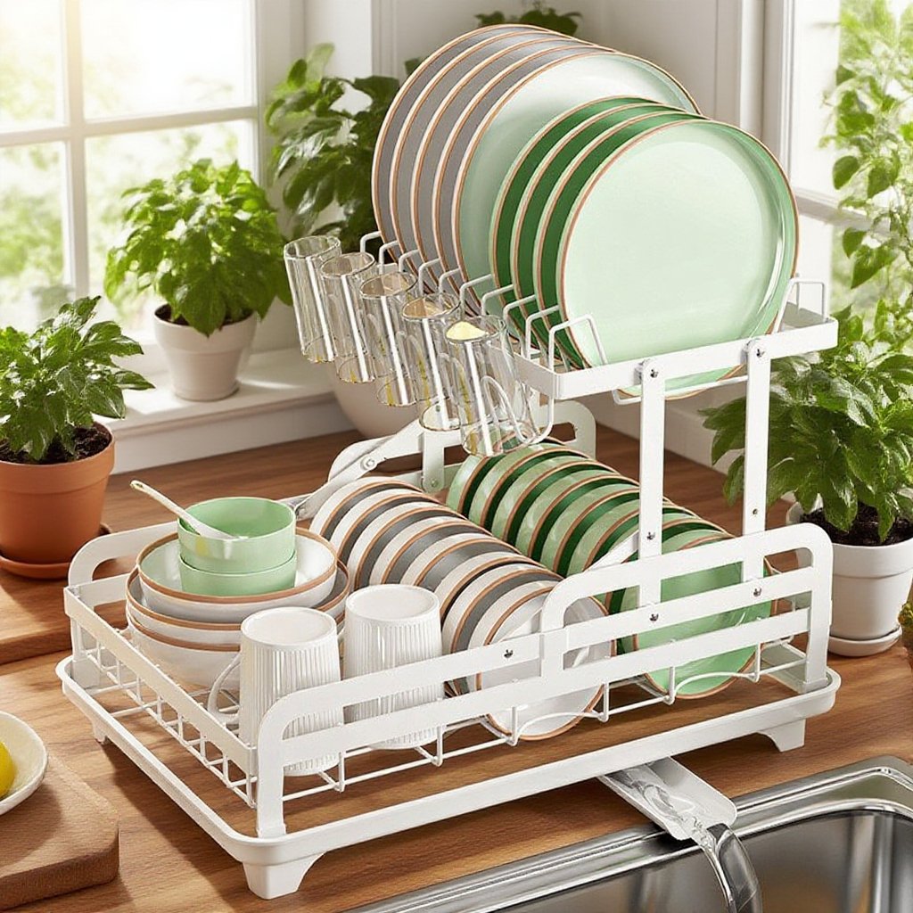 주방 테이블 그릇 물빼기 선반