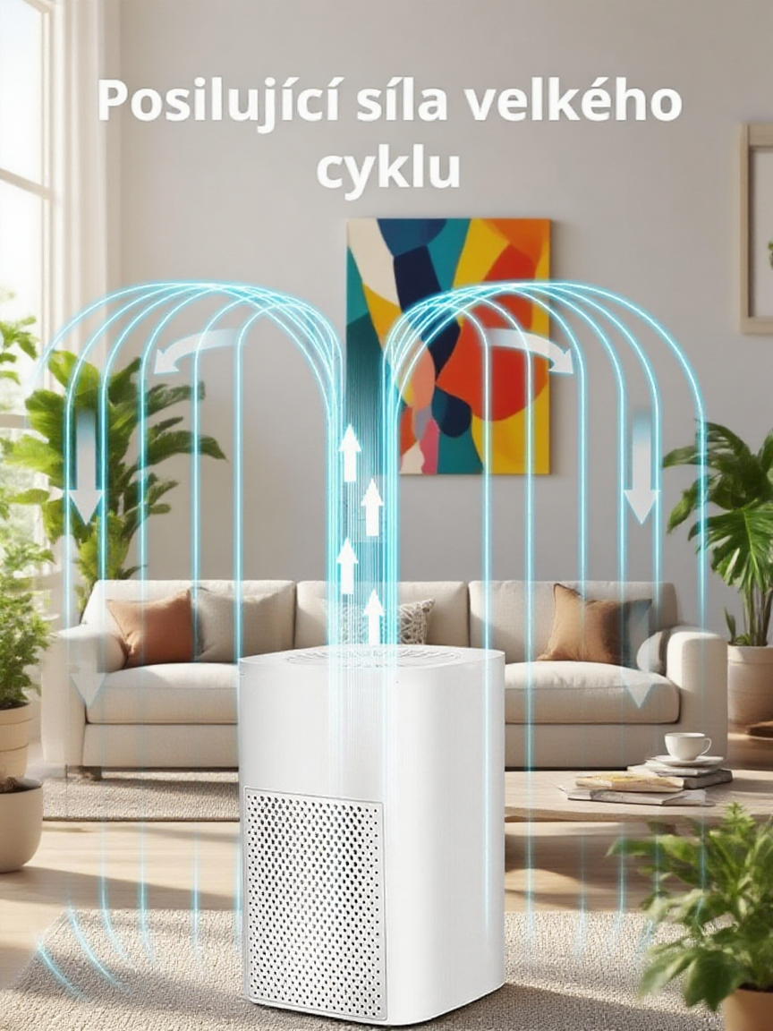 Malý domácí čistič vzduchu s vysoce účinným filtrem a sterilizací