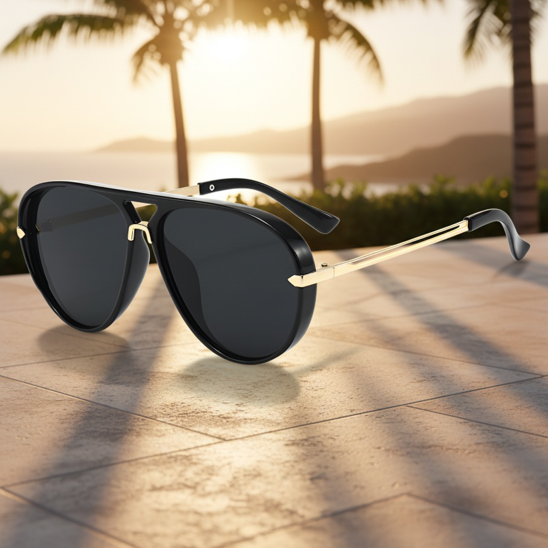 Stylish and versatile trendy oversized aviator sunglasses, new style.