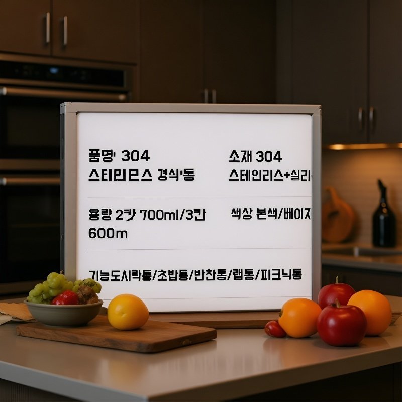 304 스테인리스 도시락 칸막이 벤토 박스