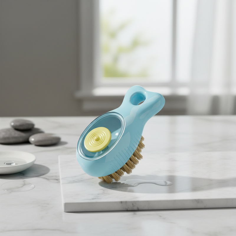 Durable kitchen cleaning brush close-up
