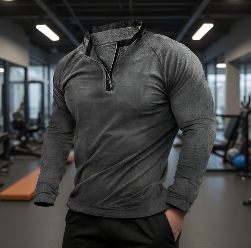 Set de hombre de jersey sólido con cuello alto casual