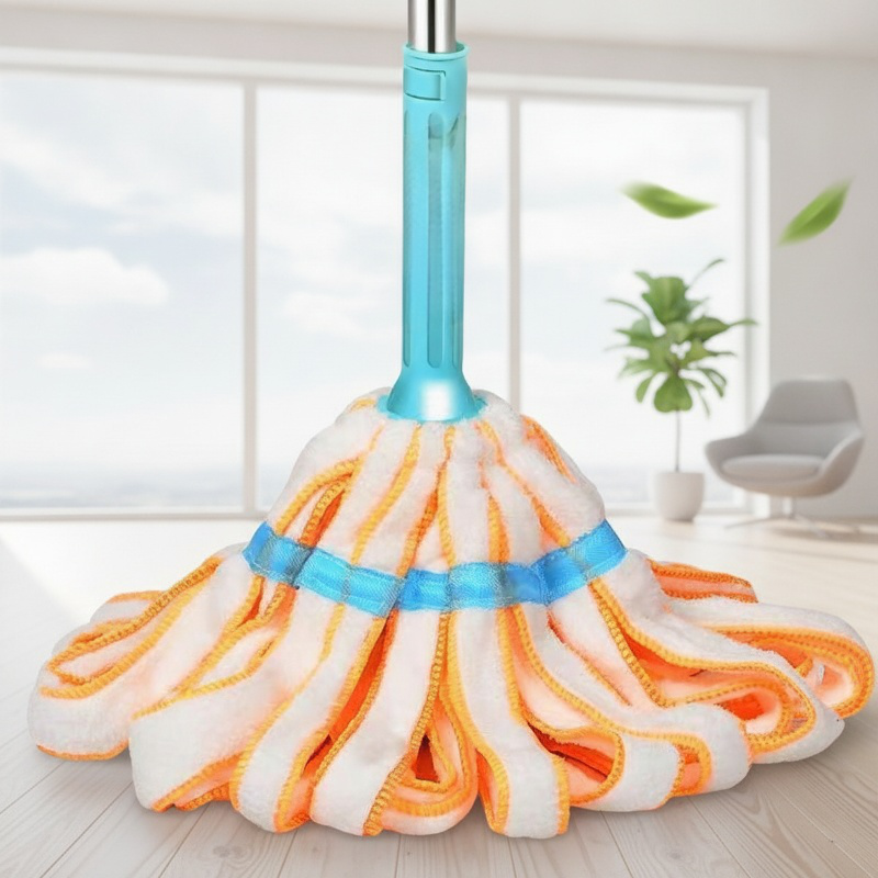 Self-twisting mop large size hands-free lazy household rotating mop squeeze water mop dry and wet du