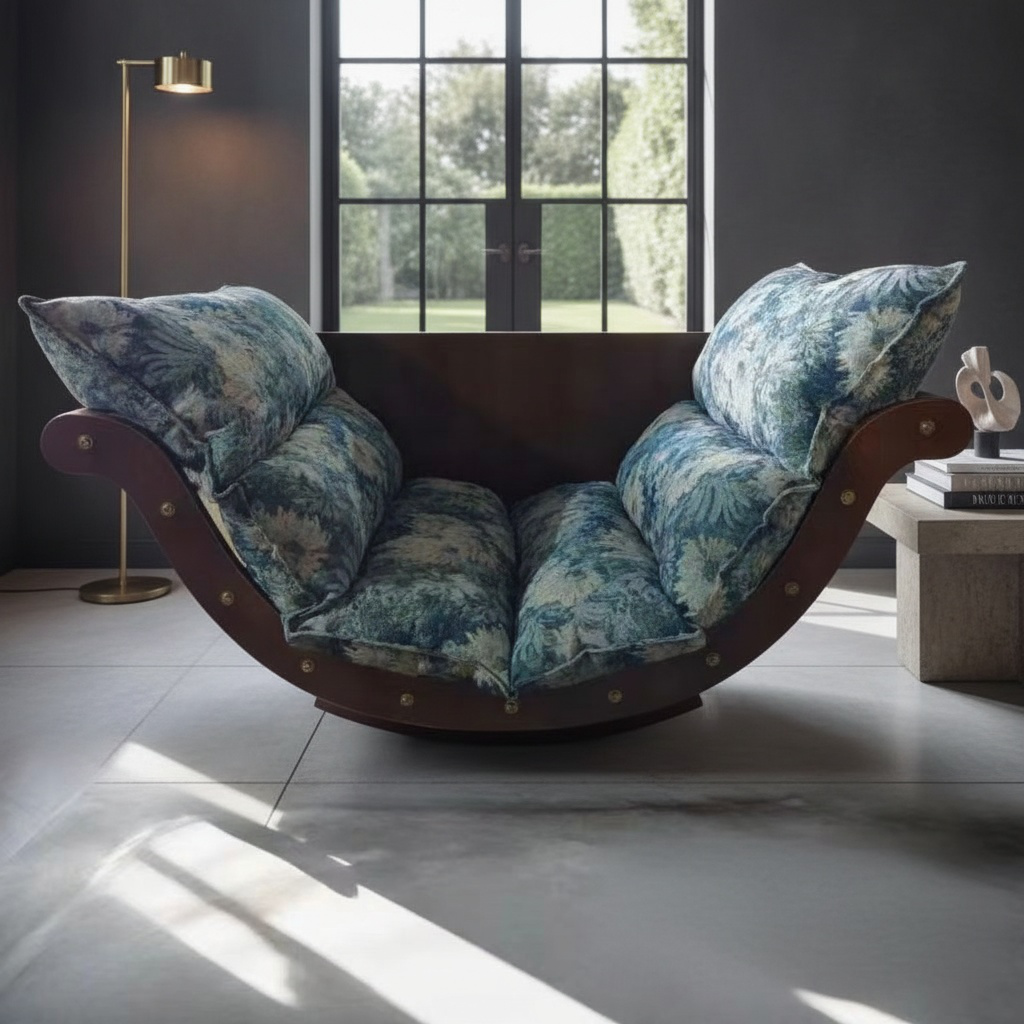 Rocking chair relaxation chair sitting comfortable rocking chair recliner banana boat solid wood sin