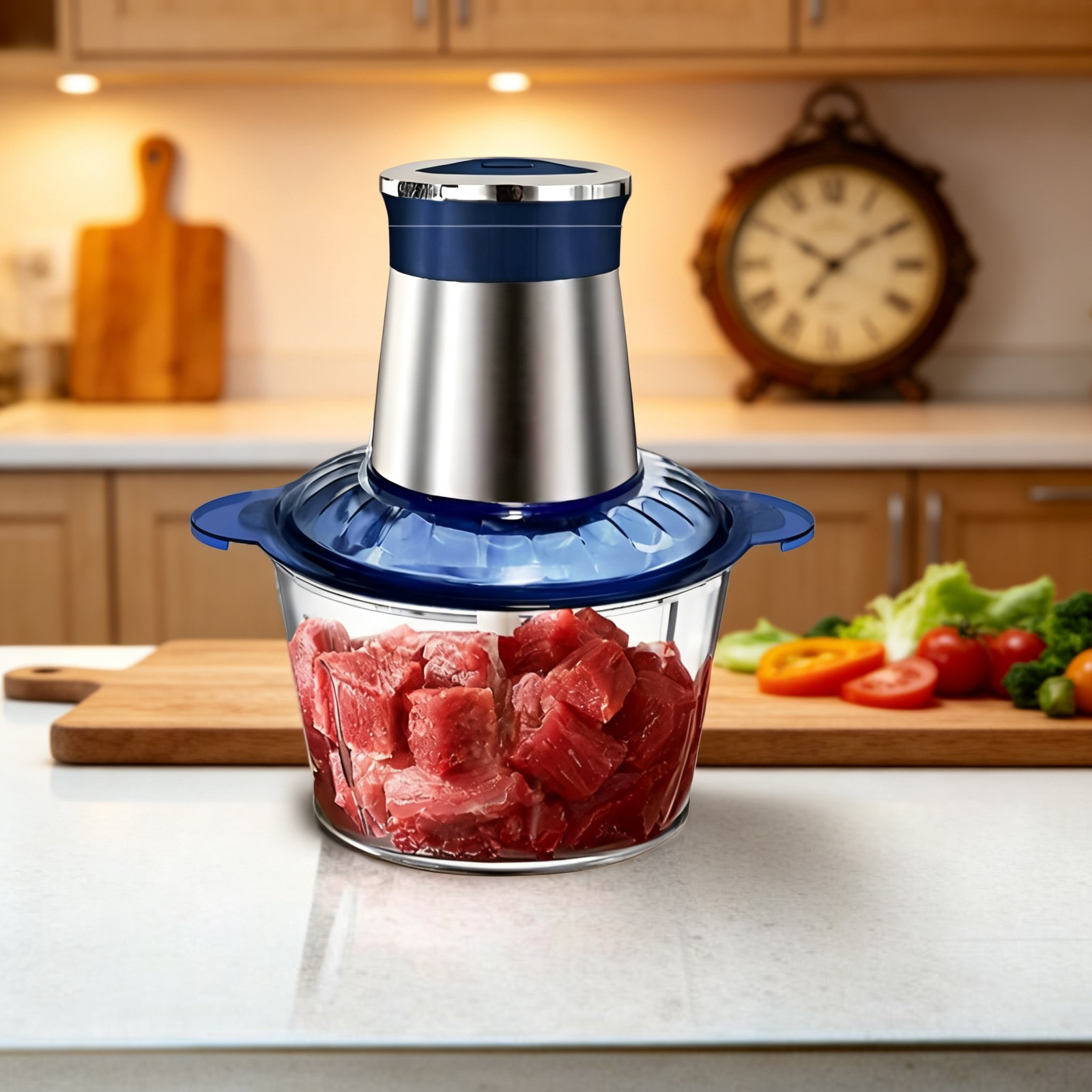 Small Electric Vegetable Meat Grinder Food Processor for Kitchen