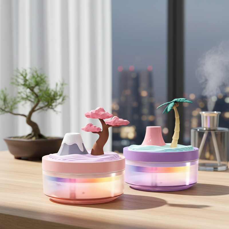 Lampe d'ambiance humidificateur USB portable et compact pour la maison