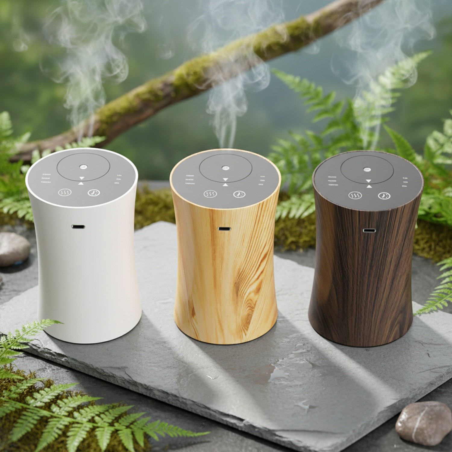 Intelligenter Aroma Diffusor im modernen Holzdesign