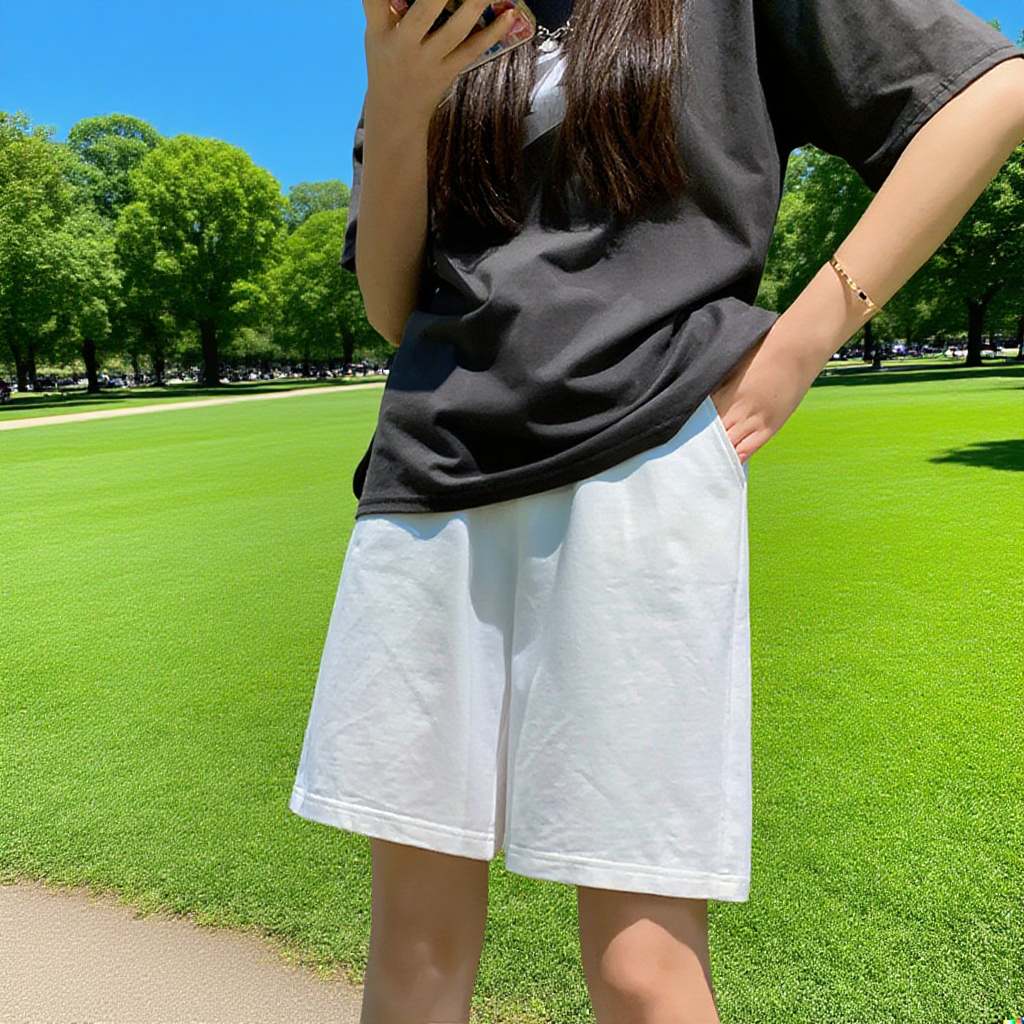여성 여름 스트레이트 캐주얼 5부 반바지