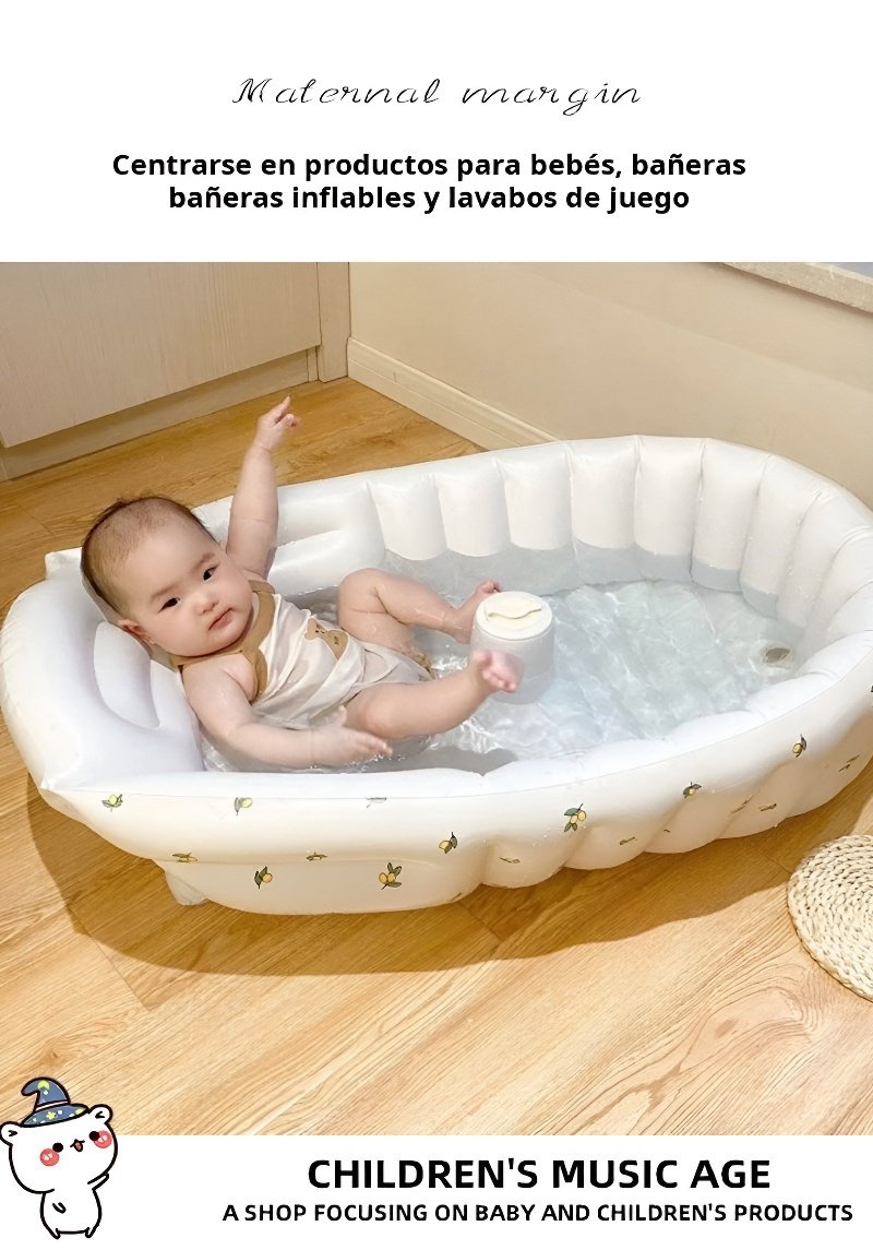 Bañera portátil para bebé inflable y plegable